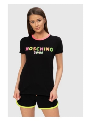 Zdjęcie produktu MOSCHINO Czarny t-shirt z neonowym logo