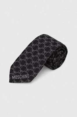 Zdjęcie produktu Moschino krawat jedwabny kolor czarny M5725 55061