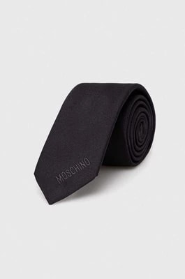 Zdjęcie produktu Moschino krawat jedwabny kolor czarny M5776 55069