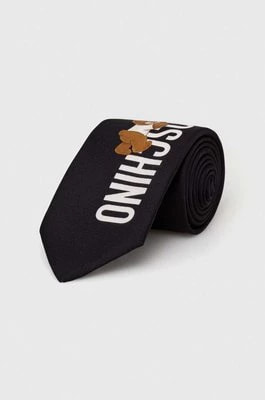 Zdjęcie produktu Moschino krawat jedwabny kolor czarny M5766 55059