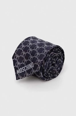 Zdjęcie produktu Moschino krawat jedwabny kolor granatowy M5725 55061