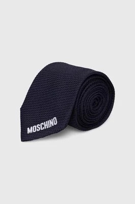 Zdjęcie produktu Moschino krawat jedwabny kolor granatowy M5662 55058