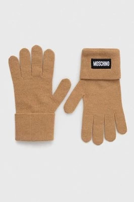 Zdjęcie produktu Moschino rękawiczki kaszmirowe kolor brązowy