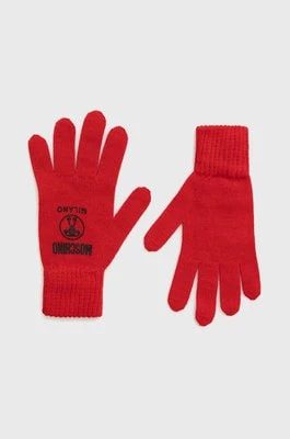 Zdjęcie produktu Moschino rękawiczki wełniane damskie kolor czerwony