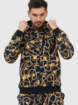 Zdjęcie produktu MOSCHINO Rozpinana bluza męska w złote łańcuchy