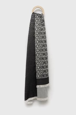 Zdjęcie produktu Moschino szal jedwabny kolor czarny wzorzysty M2777 30735