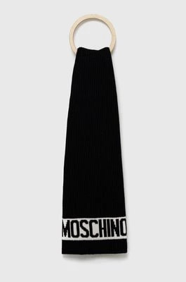 Zdjęcie produktu Moschino szalik męski kolor czarny gładki