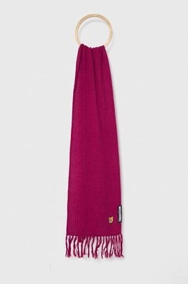 Zdjęcie produktu Moschino szalik wełniany kolor fioletowy gładki