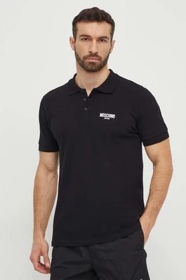 Zdjęcie produktu Moschino Underwear polo plażowe bawełniane kolor czarny z nadrukiem 241V3A16029309