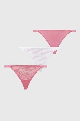 Zdjęcie produktu Moschino Underwear stringi 3-pack kolor różowy z koronki 241V6A23054611