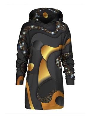 Zdjęcie produktu Mr GUGU & MISS GO Sukienka dresowa w kolorze złoto-czarnym ze wzorem rozmiar: XL