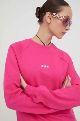 Zdjęcie produktu MSGM bluza bawełniana damska kolor różowy z nadrukiem