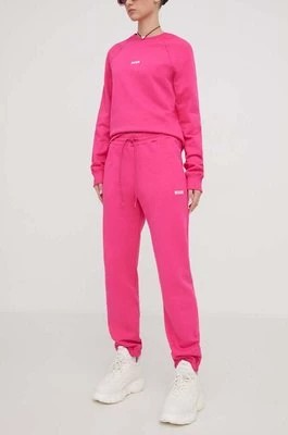 Zdjęcie produktu MSGM spodnie dresowe bawełniane kolor różowy gładkie