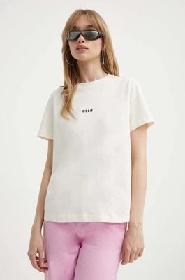 Zdjęcie produktu MSGM t-shirt bawełniany damski kolor beżowy