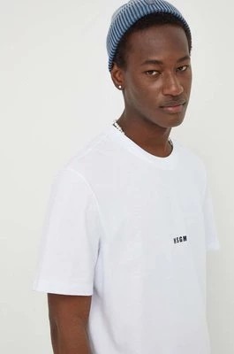 Zdjęcie produktu MSGM t-shirt bawełniany męski kolor biały gładki