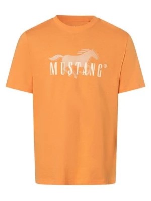 Zdjęcie produktu Mustang Koszulka męska - Austin Mężczyźni Bawełna pomarańczowy nadruk,
