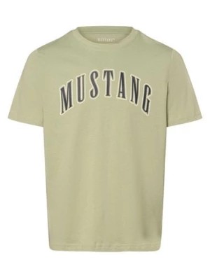 Zdjęcie produktu Mustang Koszulka męska - Austin Mężczyźni Bawełna zielony nadruk,
