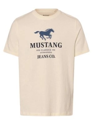Zdjęcie produktu Mustang Koszulka męska - Styl Austin Mężczyźni Bawełna biały|beżowy nadruk,