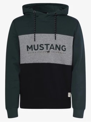 Zdjęcie produktu Mustang Męska bluza z kapturem Mężczyźni Bawełna czarny|zielony nadruk,