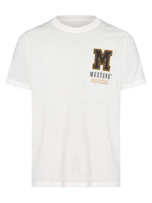 Zdjęcie produktu Mustang T-shirt męski Mężczyźni Bawełna biały jednolity,