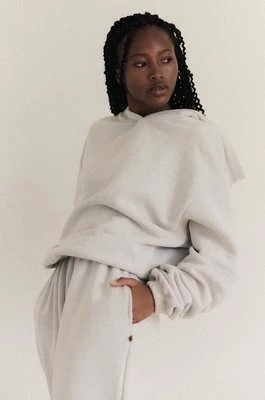 Zdjęcie produktu MUUV. bluza SMOOTH COTTON damska kolor szary z kapturem gładka