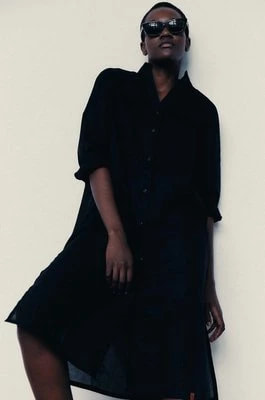 Zdjęcie produktu MUUV. sukienka bawełniana kolor czarny mini oversize
