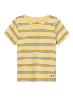 Zdjęcie produktu name it Koszulka "Flat" w kolorze żółto-szarym rozmiar: 98