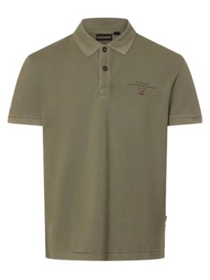 Zdjęcie produktu Napapijri Męska koszulka polo - Elbas Mężczyźni Bawełna zielony jednolity,