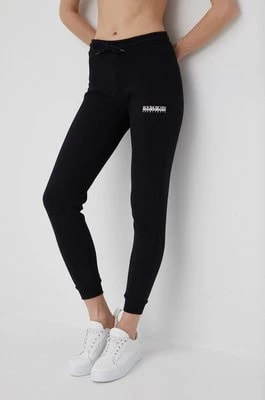 Zdjęcie produktu Napapijri spodnie damskie kolor czarny z nadrukiem NP0A4G8Y0411-001