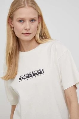 Zdjęcie produktu Napapijri t-shirt bawełniany S-Box kolor beżowy NP0A4GDDN1A1