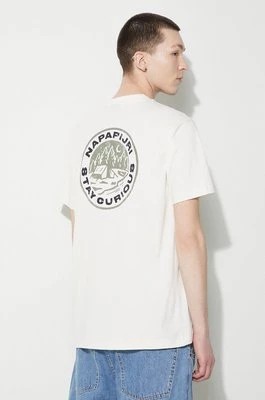 Zdjęcie produktu Napapijri t-shirt bawełniany S-Kotcho męski kolor beżowy z nadrukiem NP0A4HTVN1A1