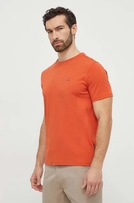 Zdjęcie produktu Napapijri t-shirt bawełniany Salis męski kolor pomarańczowy gładki NP0A4H8DA621