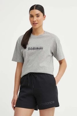 Zdjęcie produktu Napapijri t-shirt bawełniany S-Box damski kolor szary NP0A4GDD1601