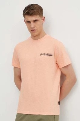 Zdjęcie produktu Napapijri t-shirt bawełniany S-Martre męski kolor różowy z nadrukiem NP0A4HQBP1I1