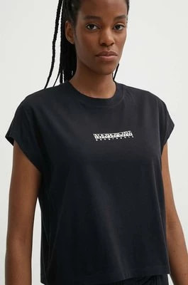 Zdjęcie produktu Napapijri t-shirt bawełniany S-Tahi damski kolor czarny NP0A4HOJ0411