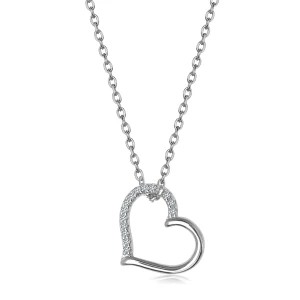 Zdjęcie produktu Naszyjnik srebrny z cyrkoniami - serce - Unique Unique - Biżuteria YES