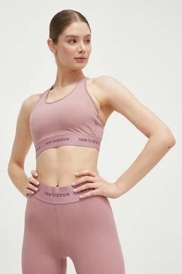 Zdjęcie produktu New Balance biustonosz sportowy Sleek WB41048RSE kolor różowy gładki