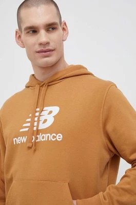 Zdjęcie produktu New Balance bluza męska kolor brązowy z kapturem wzorzysta MT31537TOB-TOB