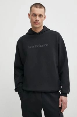 Zdjęcie produktu New Balance bluza MT41571BK męska kolor czarny z kapturem z aplikacją MT41571BK