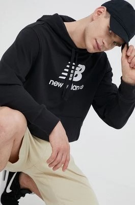 Zdjęcie produktu New Balance bluza męska kolor czarny z kapturem z nadrukiem MT31537BK-7BK