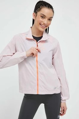 Zdjęcie produktu New Balance kurtka do biegania Printed Impact Run Light Pack kolor różowy przejściowa oversize