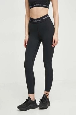 Zdjęcie produktu New Balance legginsy treningowe Sleek WP41177BK kolor czarny z nadrukiem
