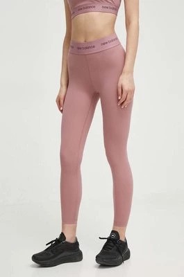 Zdjęcie produktu New Balance legginsy treningowe Sleek WP41177RSE kolor różowy z nadrukiem
