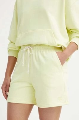 Zdjęcie produktu New Balance szorty bawełniane kolor zielony gładkie high waist WS41508LLT