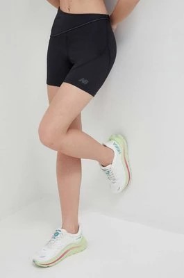 Zdjęcie produktu New Balance szorty do biegania Q Speed kolor czarny gładkie high waist