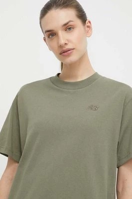 Zdjęcie produktu New Balance t-shirt bawełniany WT41501DEK damski kolor zielony