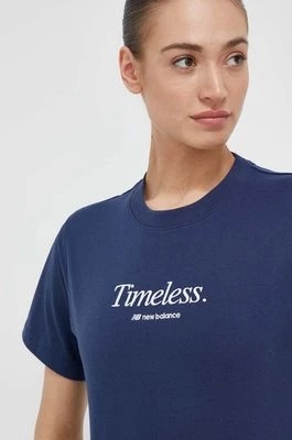 Zdjęcie produktu New Balance t-shirt bawełniany kolor granatowy