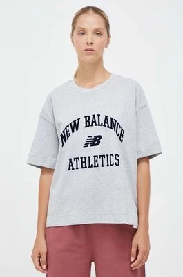 Zdjęcie produktu New Balance t-shirt bawełniany kolor szary