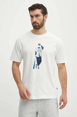 Zdjęcie produktu New Balance t-shirt bawełniany męski kolor beżowy z nadrukiem MT41577SST