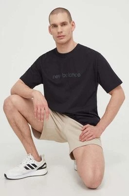Zdjęcie produktu New Balance t-shirt bawełniany MT41559BK męski kolor czarny z nadrukiem MT41559BK